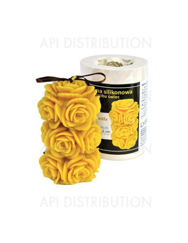 MOULE A BOUGIE ORNÉ DE ROSES FS35