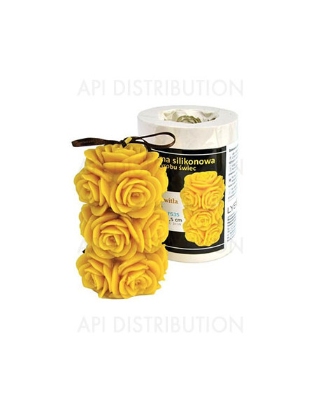 MOULE A BOUGIE ORNÉ DE ROSES FS35