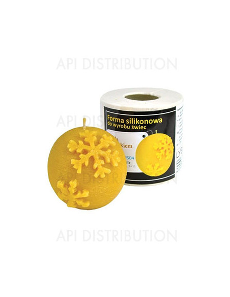 MOULE A BOUGIE BOULE AVEC FLOCON DE NEIGE FS04