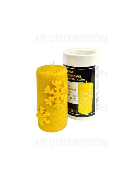 MOULE A BOUGIE CYLINDRE AVEC FLOCON DE NEIGE FS03