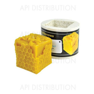 MOULE À BOUGIE CUBE ALVEOLES F007