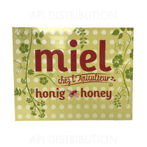 PANNEAU VERT "MIEL CHEZ L'APICULTEUR" 50x40cm