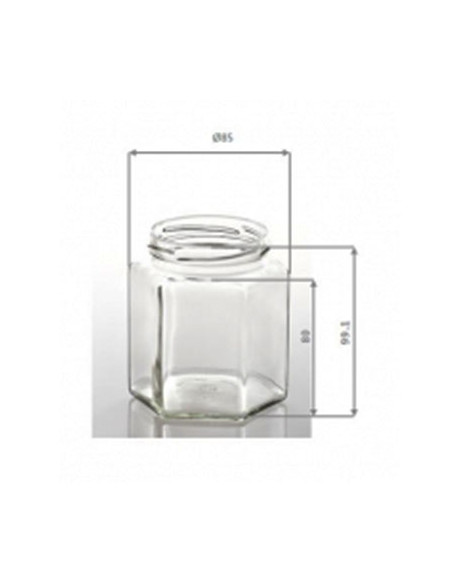 POT VERRE HEXAGONAL 390ml TO70