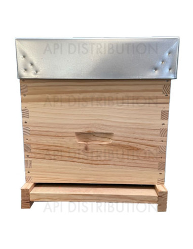 RUCHE LANGSTROTH "TENONS FIRST" FOND BOIS GRANDE AERATION ET HAUSSE ROOT