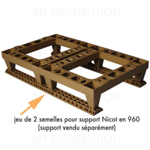 JEU DE 2 SEMELLES POUR SUPPORT RUCHE PLASTIQUE DE 960 NICOT