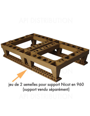 JEU DE 2 SEMELLES POUR SUPPORT RUCHE PLASTIQUE DE 960 NICOT