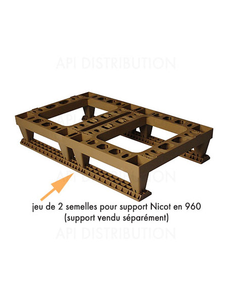 JEU DE 2 SEMELLES POUR SUPPORT RUCHE PLASTIQUE DE 960 NICOT