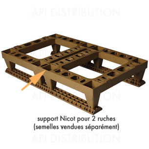 SUPPORT PLASTIQUE NICOT POUR 2 RUCHES