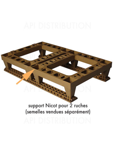 SUPPORT PLASTIQUE NICOT POUR 2 RUCHES
