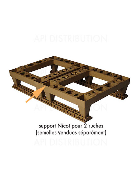 SUPPORT PLASTIQUE NICOT POUR 2 RUCHES