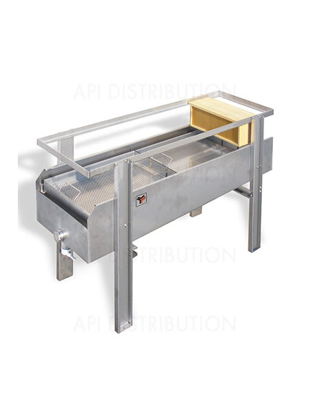 BAC/SUPPORT INOX POUR MACHINE A DESOPERCULER DAISY OU DV2 AVEC DOUBLE TAMIS LEGA