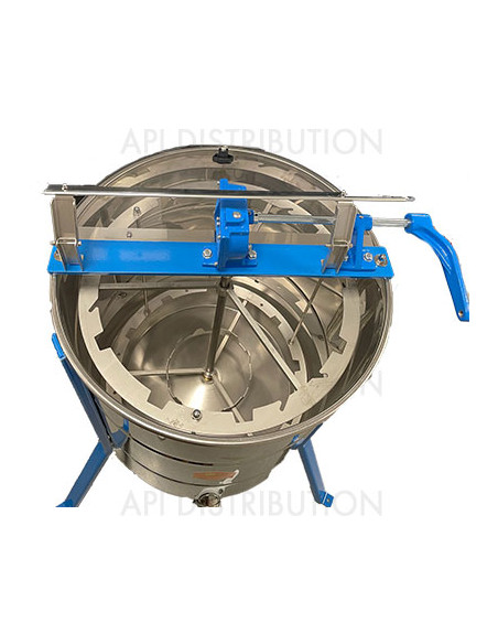 EXTRACTEUR MANUEL PROBEE 9 CADRES DE HAUSSE DADANT CAGE INOX/HELICOIDALE