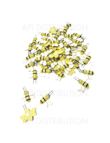 ABEILLES ADHESIVES EN BOIS PAR 50