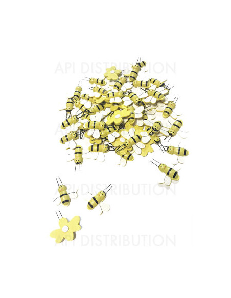 ABEILLES ADHESIVES EN BOIS PAR 50 ABEILLES ADHESIVES EN BOIS PAR 50