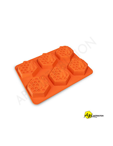 MOULE À SAVON 6 ABEILLES AVEC HEXAGONE