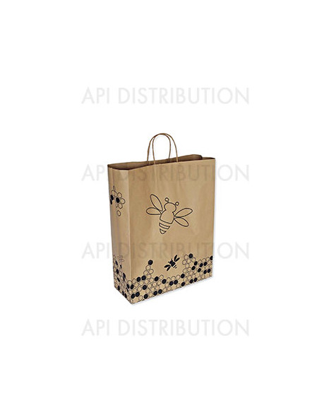SAC KRAFT ABEILLES POIGNEES TORSADEES TAILLE M 18X8X22CM SAC KRAFT ABEILLES POIGNEES TORSADEES TAILLE M 18X8X22CM