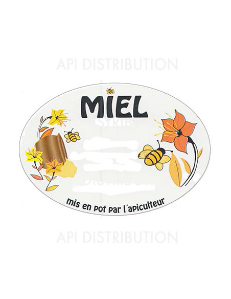 ETIQUETTE OVALE FLEURS 80X54 /100