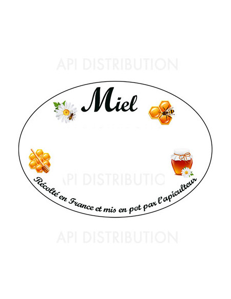 ETIQUETTE OVALE MIEL EXCLUSIVE 70x50 /100