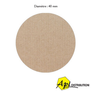ETIQUETTE RONDE PAPIER KRAFT 40MM / PAR 100