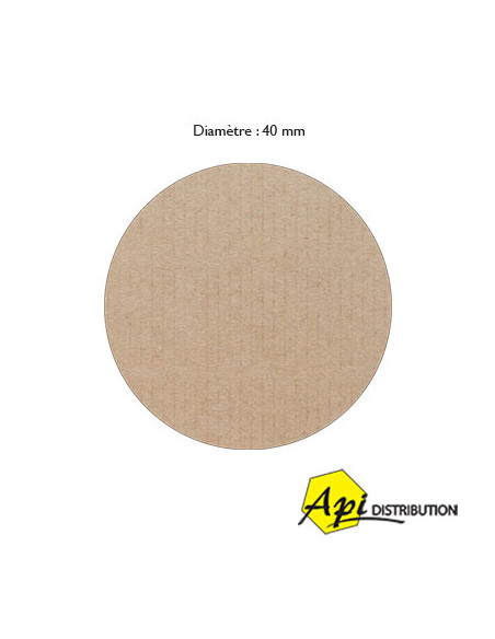ETIQUETTE RONDE PAPIER KRAFT 40MM / PAR 100