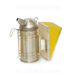 ENFUMOIR INOX AVEC PROTECTION 100MM TETE RONDE SOUFFLET JAUNE