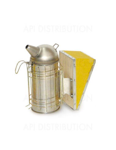 ENFUMOIR INOX AVEC PROTECTION 100MM TETE RONDE SOUFFLET JAUNE