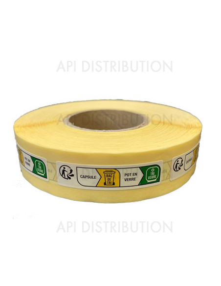 ETIQUETTES INFO-TRI POTS VERRE ROULEAU DE 1000