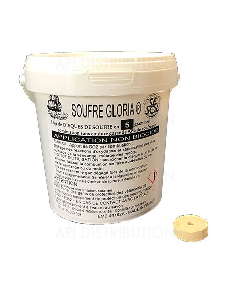 BOITE DE 1KG DE SOUFRE EN DISQUES DE 5gr
