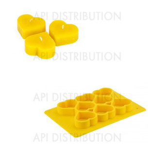MOULE POUR 8 BOUGIES CHAUFFE-PLAT FORME COEUR FM023