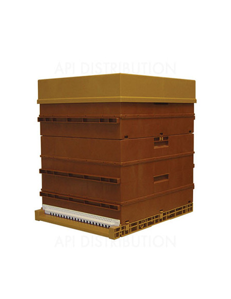 RUCHE DADANT PLASTIQUE NICOT CADRES DROITS FOND GRANDE AERATION