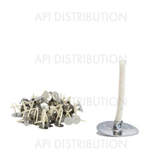 SOCLES AVEC MECHES CIREES POUR BOUGIES CHAUFFE-PLAT X 100