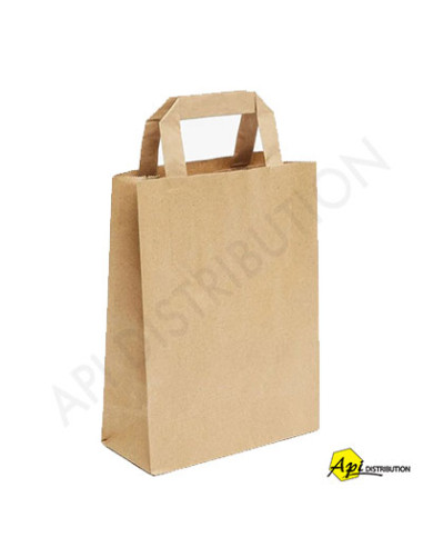 SAC KRAFT POIGNEES PLATES 22X10x28CM