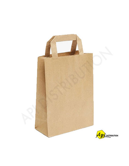 SAC KRAFT POIGNEES PLATES 22X10x28CM