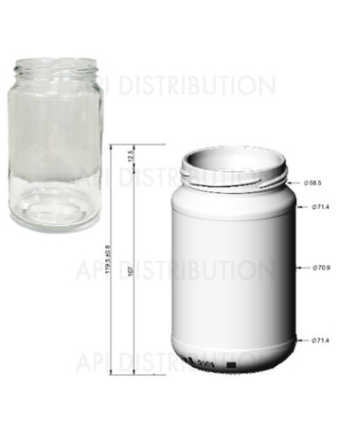 POT VERRE STANDARD 370ml RÉSERVE TO63