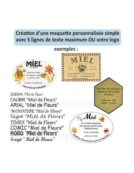 CREATION MAQUETTE D'ETIQUETTE PERSO. SIMPLE (5 lignes max.ou votre logo)