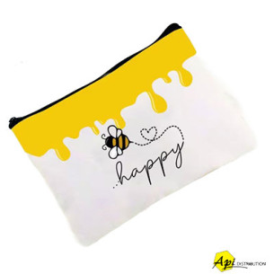TROUSSE ZIPPÉE MOTIF ABEILLES 22x18 CM