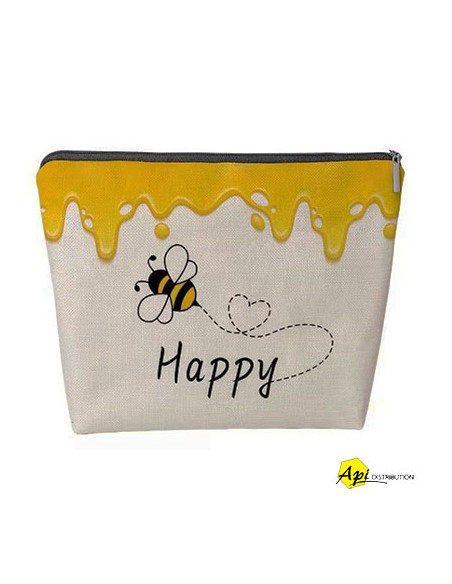 TROUSSE ZIPPÉE MOTIF ABEILLES 22x18 CM