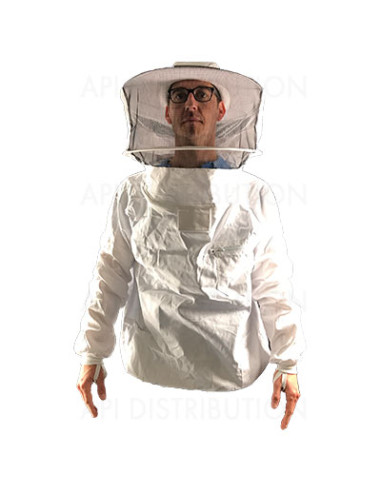 VAREUSE D'APICULTEUR AVEC VOILE ROND AMOVIBLE