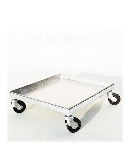 CHARIOT INOX SUR ROULETTES POUR LE TRANSPORT DES HAUSSES CHARIOT INOX SUR ROULETTES POUR LE TRANSPORT DES HAUSSES