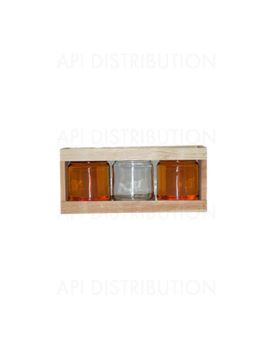 COFFRET BOIS POUR 3 POTS 250G EN TO63