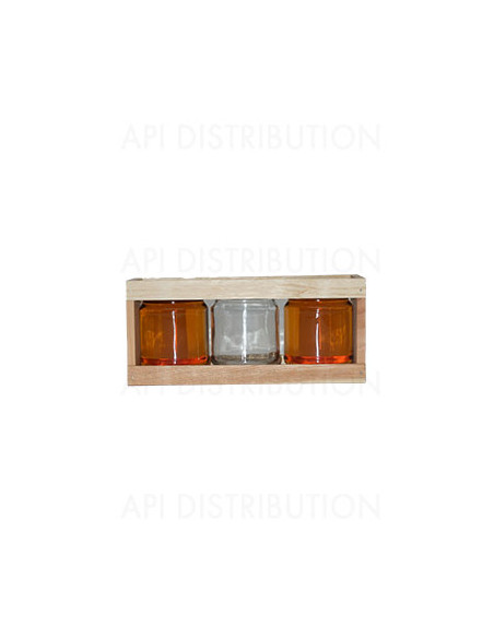COFFRET BOIS POUR 3 POTS 250G EN TO63