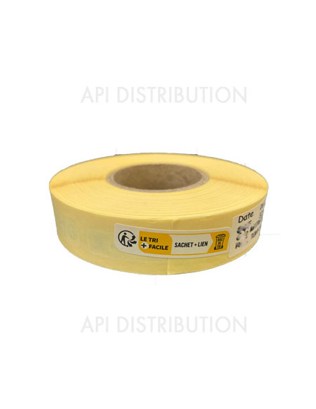 ETIQUETTES INFO-TRI SACHET ET LIEN  ROULEAU DE 1000 ETIQUETTES INFO-TRI SACHET ET LIEN  ROULEAU DE 1000
